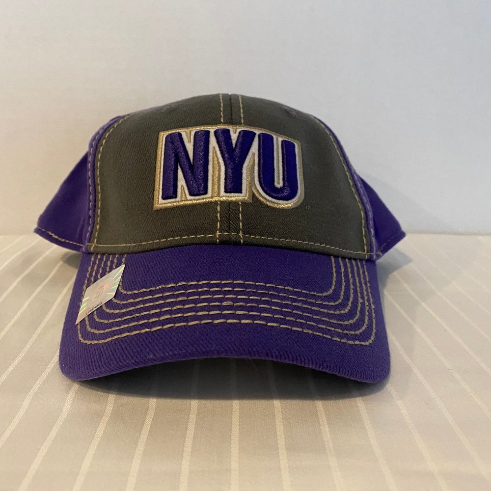NYU Hat Fitted Cap-Guru-Top of the world -Purple-Collegiate Licensed-College-NWT